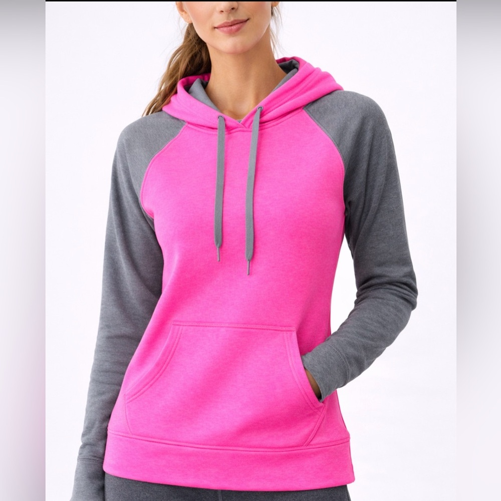 Champion Women’s size Small Duo Dry Pink & Gray Pullover Hoodie(A356)✨